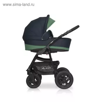Коляска 3 в 1 Riko Basic Alfa, цвет серый-изумруд