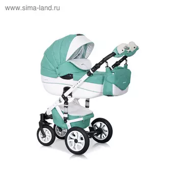 Коляска 3 в 1 Riko Bruno Ecco, цвет 15 бирюзово-белый