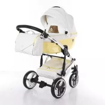 Коляска Junama candy, 2 в 1, цвет белый/жёлтый