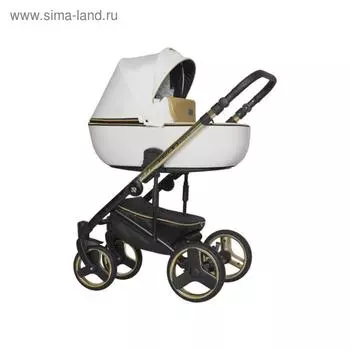 Коляска Ozon premium, 2 в 1, цвет белый/золотой