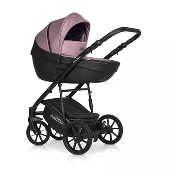 Коляска Riko Basic Pacco 3в1, цвет розовый/черный
