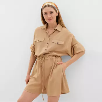 Комбинезон женский MINAKU: Casual Collection, бежевый, размер 42