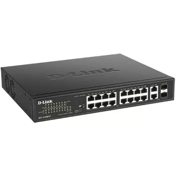 Коммутатор D-Link DES-1018MPV2 16x100Mb 2G 16PoE+ 247W неуправляемый