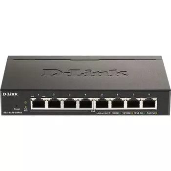 Коммутатор D-Link DGS-1100-08PLV2/A1A, настраиваемый, 8х10/100/1000BASE-T