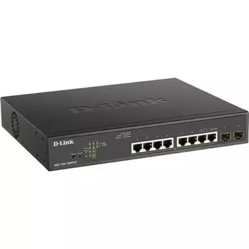 Коммутатор D-Link DGS-1100-10MPPV2/A 8G 2SFP 8PoE+ настраиваемый