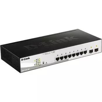 Коммутатор D-Link DGS-1210-10P/F3A 8G 2SFP 8PoE 65W настраиваемый