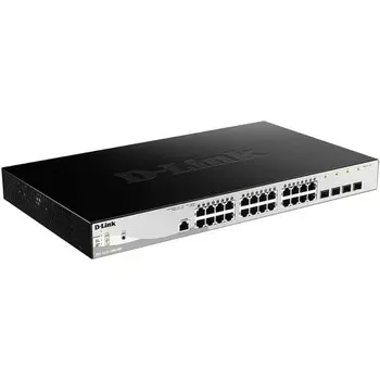 Коммутатор D-Link DGS-1210-28MP/ME/B 24G 4SFP 24PoE 370W управляемый