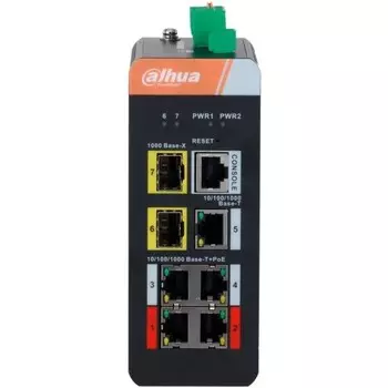 Коммутатор Dahua DH-IS4207-4GT-120 5G 2SFP 4PoE 120W неуправляемый