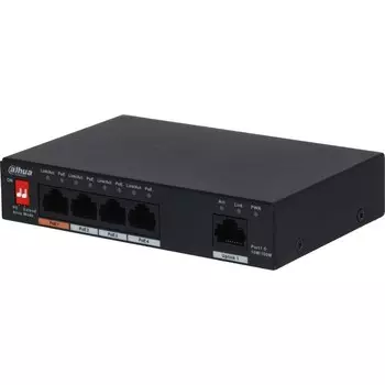 Коммутатор Dahua DH-PFS3005-4ET-60 1x100Mb 4PoE 60W неуправляемый