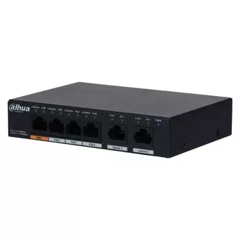 Коммутатор Dahua DH-PFS3006-4GT-60 4x100Mb 3PoE+ 60W неуправляемый