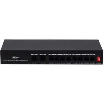 Коммутатор Dahua DH-PFS3010-8ET-65, неуправляемый, 10x10/100BASE-TX
