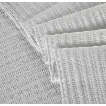 Комплект Arya Home Waves, покрывало 250x260 см, чехол для подушки 50x70 см - 2 шт, цвет серый