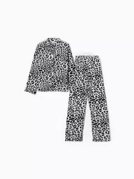 Пижама женская (рубашка, брюки) KAFTAN "Муслин: leopard", размер 44-46