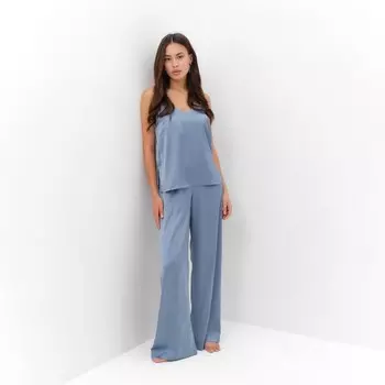 Пижама женская (майка, брюки) KAFTAN Silk, размер 46, голубая