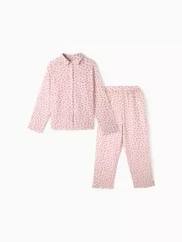 Пижама женская (рубашка, брюки) KAFTAN "Муслин: pink leopard", размер 40-42