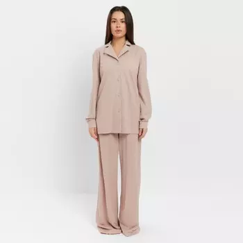 Костюм женский (рубашка, брюки, топ) KAFTAN Base, размер 44, пудровый