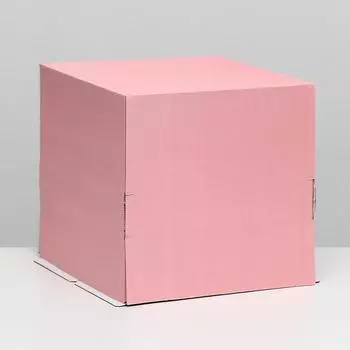 Кондитерская упаковка, без окна, розовая, 30 х 30 х 30 см