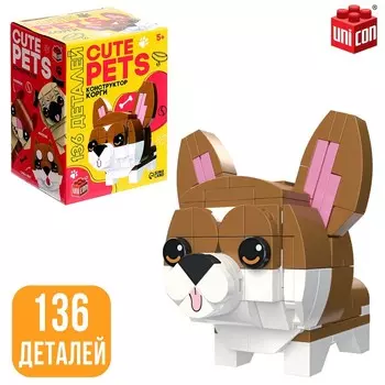 Конструктор Cute pets, Корги, 136 деталей