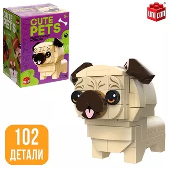 Конструктор Cute pets, Мопсик, 102 детали