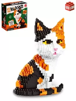 Конструктор пиксельный Mini Blocks «Кошка Хлоя», 1300 деталей