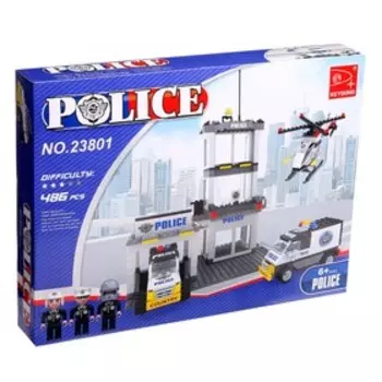 Конструктор «Полицейская станция», в наборе 3 фигурки, 486 деталей