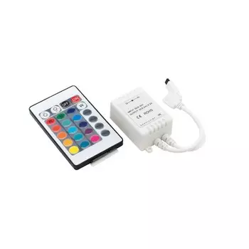Контроллер SWG, 12/24В, для RGB ленты, пульт ДУ 24 кнопки, 63x35x22 мм, IP20