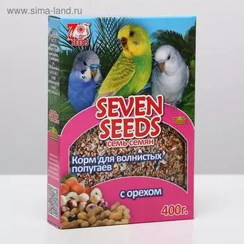 Корм Seven Seeds Special для волнистых попугаев, с орехом, 400 г