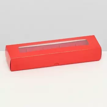 Коробка для 5 конфет, красный, 225.53.5 см