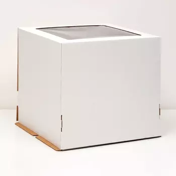 Коробка под торт с окном, 30 х 30 х 29 см