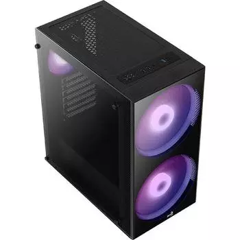 Корпус Aerocool Python-G-BK-v1, без БП, ATX, Midi-Tower, черный