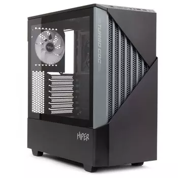 Корпус Hiper CC BG черный без БП ATX 1x120mm 3x140mm 2xUSB3.0 audio bott PSU