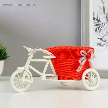 Корзина декоративная "Велосипед с красным вазоном" 11х21х13 см