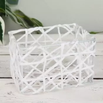 Корзина для хранения Доляна «Паутинка», плетёная, 12,5×8×8 см, цвет белый