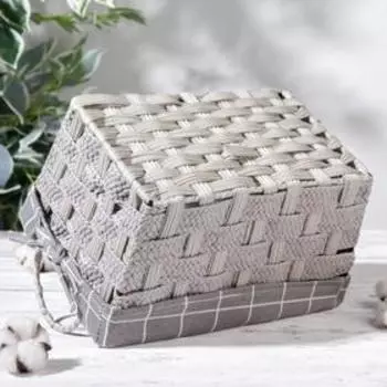 Корзина для хранения Доляна «Тэм», плетёная, 30×21×16 см, цвет серый