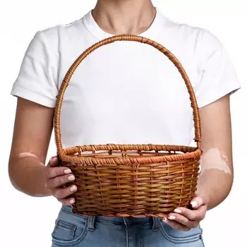 Корзина плетёная, 262110/31 см, лоза, кукуруза