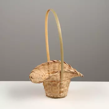 Корзина плетёная, 211814 см, ручка h=15 см, бамбук, натуральный цвет