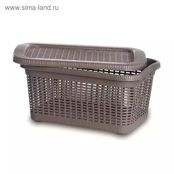 Корзина универсальная с крышкой, 40 л, цвет МИКС