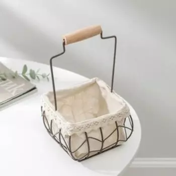 Корзинка для мелочей Доляна «Бохо», 14×22 см, цвет коричневый