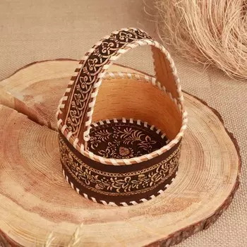 Корзинка "Ягодки", D - 13 см; H (с ручкой) - 17 см; H бортика - 6,5 см