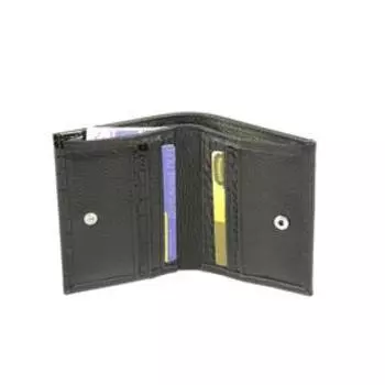 Портмоне, кнопка, 8 карманов, 1 отдел для мелочи, н/к черный крок/черный флотер