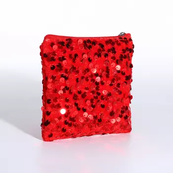 Кошелёк на молнии, цвет красный