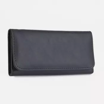 Кошелёк женский на кнопке, 1929 см, однотонный, чёрный