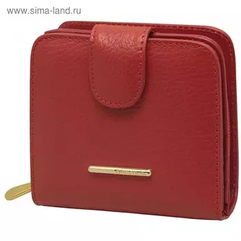 Кошелёк на молнии Nice, матовая кожа, цвет алый