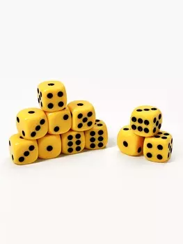 Кубики игральные, 1.41.4 см, набор 50 шт., жёлтые