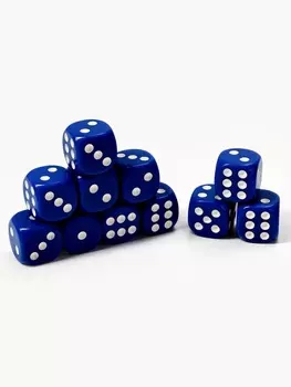 Кубики игральные, 1.61.6 см, набор 50 шт., синие