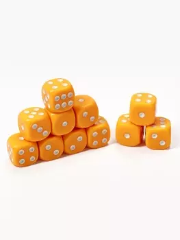 Кубики игральные, 1.61.6 см, набор 50 шт., желтые