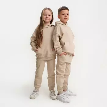 Костюм детский (худи, брюки) KAFTAN Basic line, размер 32 (110-116 см), цвет кофейный