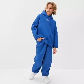 Костюм детский (худи, брюки) MINAKU: Basic Line KIDS, oversize, синий, рост 152 см