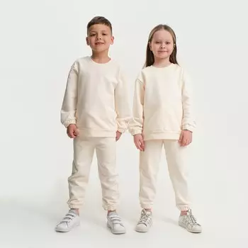 Костюм детский (свитшот, брюки) KAFTAN Basic line, размер 38 (146-152 см), бежевый