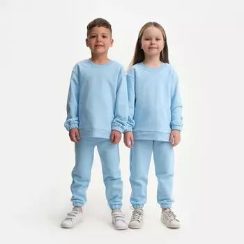 Костюм детский (свитшот, брюки) KAFTAN Basic line, размер 38 (146-152 см), голубой